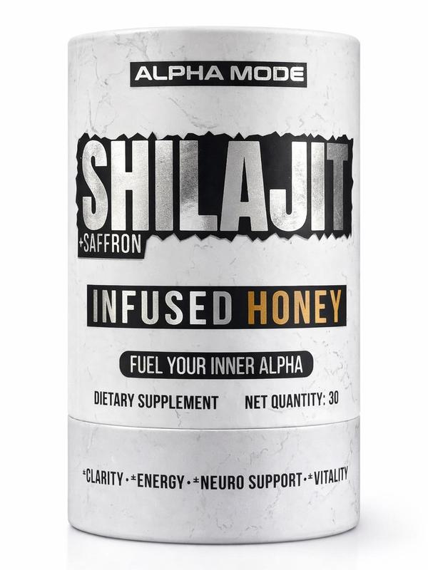 Alpha Mode Shilajit Honey Sticks with Saffron | 85+ Minerals | 75% Fulvic Acid | Lab Certified Quality | Clarity, Energy, Vitality