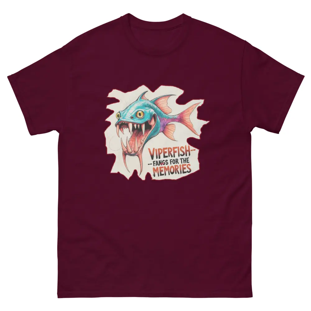 Viperfish Tee, Fangs T-Shirt, Ocean Animal Shirt, Sea Creature Top, Marine Life Apparel, Underwater Theme Clothing