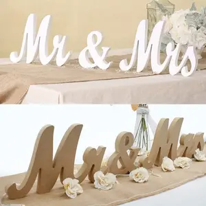 1 Set Mr&Mrs Wooden Ornaments, Wedding Decoration - Reception Ceremony Table Decor With Letter Ornaments, Photography Props, Bride Gift Sword Nutcracker