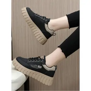 Women's Fashionable Lace Up Low Top Sneakers, Casual Comfortable Sports Shoes for Daily Wear, Female All-match Round Toe Shoes for Daily Wear, Fashion Walking Sneakers