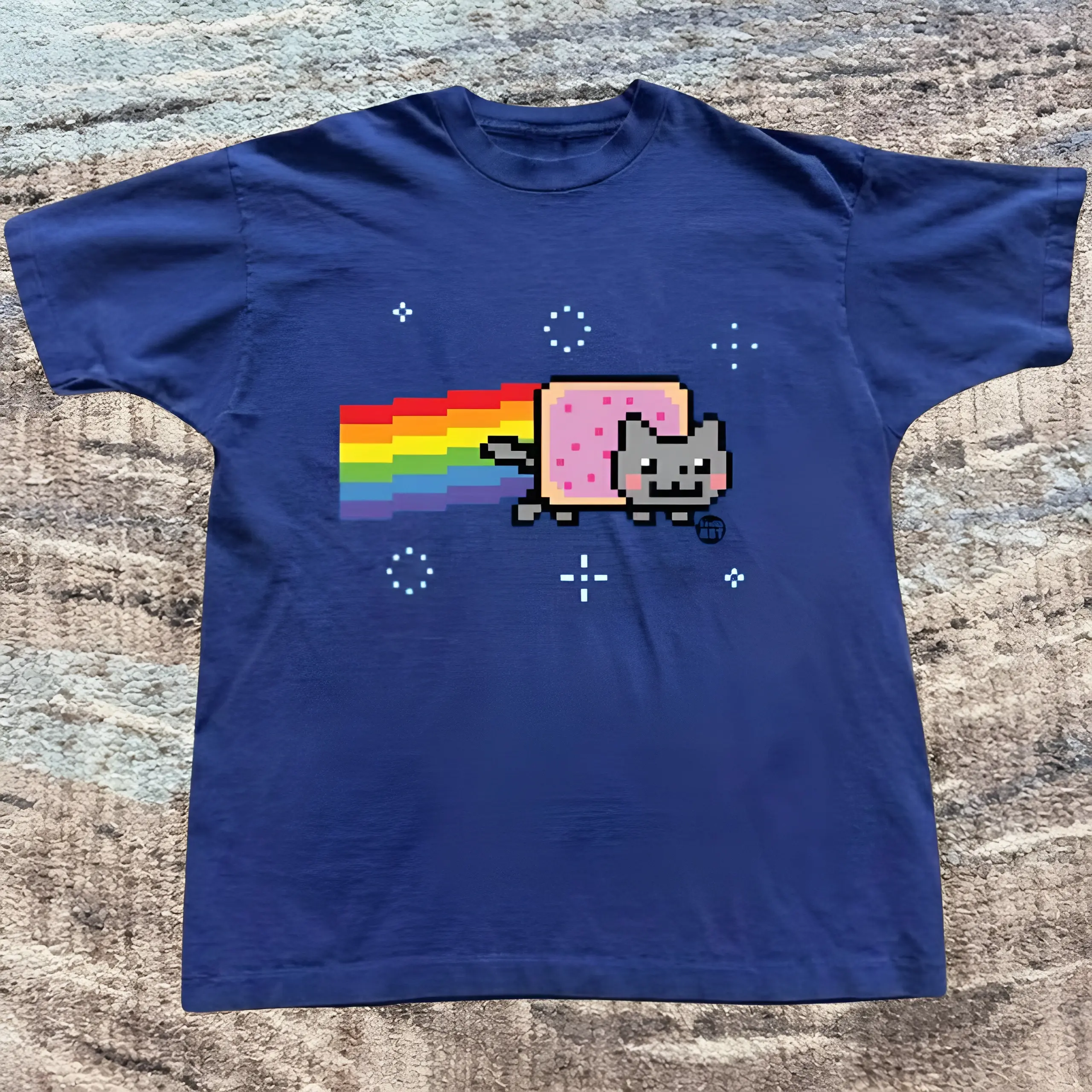 Nyan Cat Graphic T-Shirt – Y2K Vintage Cartoon Aesthetic Top