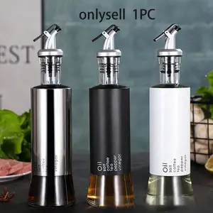 1pc Glass Oil Dispenser & Seasoning Jar & Vinegar Bottle, Kitchen Oil Can Set, Kitchenware Cooking
