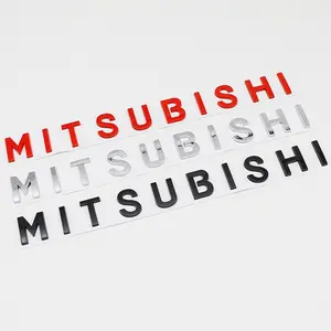 3D Abs Car Letter Emblem, Self-Adhesive Sticker, Rear Tailgate Badge for Mitsubishi Lancer 9 Outlander 3 Asx L200 Pajero Eclipse