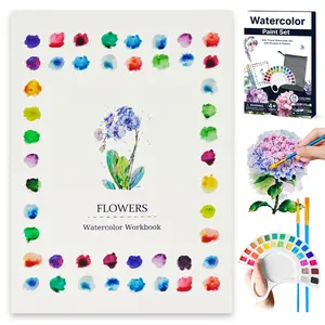Flower Watercolor Kit — 13×300gsm Pages , Brush & Bag, Ideal for Artistic Expression, Perfect for Creative Artists