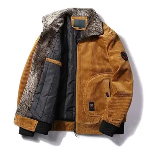 Winter Jacket Men Male Thermal Windbreaker Plus Size Men's Warm Winter Corduroy Jackets and Coats Fur Collar Casual Outwear