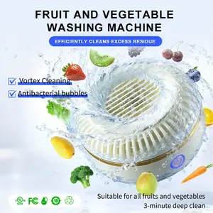 Portable Hydroxyl Ion Rotatable Fruit & Vegetable Purifier Washer, Deep Cleaning Produce Cleaner Naturally Removes Pesticide Residues, Dirt & Impurities from Fruits, Veggies, Meat and Seafood, Multifunctional Kitchen Helper