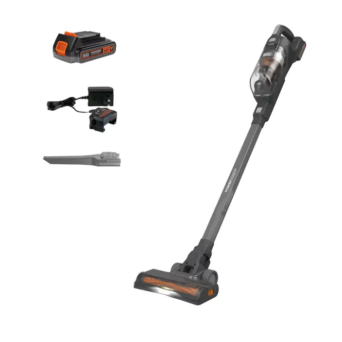 BLACK+DECKER POWERSERIES+ Cordless Vacuum Cleaner Convertible to Handheld, Bagless Rechargeable Stick Vacuum for Carpet, Hardwood, Tile & Pet Hair, Lightweight Portable Home & Car Vacuum Cleaner with Long Runtime