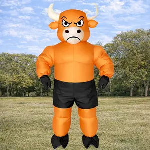 Inflatable Bull Costume for Adults Funny Animal Halloween Costume Party Cosplay Blow Up Bull Suit