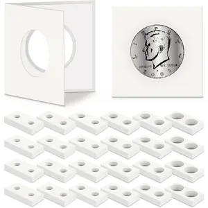 300 Self Adhesive Coin Holders, Cardboard 2" x 2" Holders, Many Assorted Sizes Coin Flips Collection Supplies Collecting Cardboard Accessories for Collectors (6 Size)