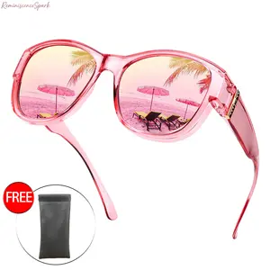 Women’s TR90 Polarized Fit Over Sunglasses + Magnetic Leather Pouch. Lightweight eyewear with UV400 protection and glare reduction, perfectly wearable over prescription glasses for driving, outdoors and daily looks.