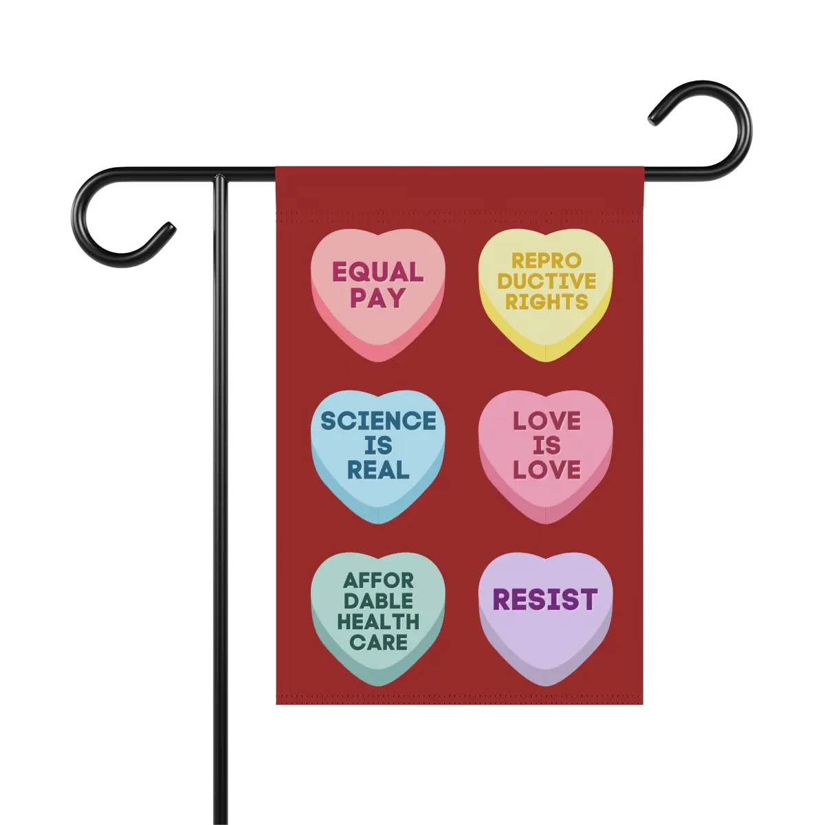 Conversation Hearts Valentines Galentines Social Justice Activist Equal Pay Feminist LGBTQ Outdoor Yard Garden Decor Flag Banner Bunting