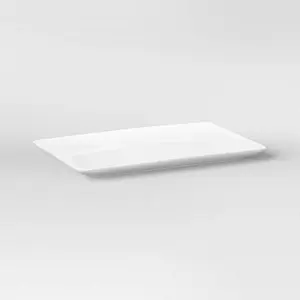15.25" x 9.62" Porcelain Rectangular Platter White - Threshold ™ : Handleless Serving Tray, Dishwasher-Safe