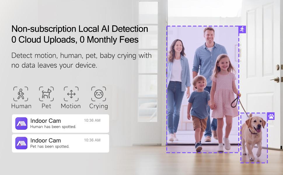 CINMOORE 2.5K Pet/Baby Indoor Security Camera, No Subscription, Person & Pet Detection, PTZ WiFi Baby & Pet Monitor, Full Duplex Two-Way Audio, Color Night Vision, SD Card Local Storage CINMOORE 2.5K Pet/Baby Indoor Security Camera, No Subscription, Person & Pet Detection, PTZ WiFi Baby & Pet Monitor, Full Duplex Two-Way Audio, Color Night Vision, SD Card Local Storage