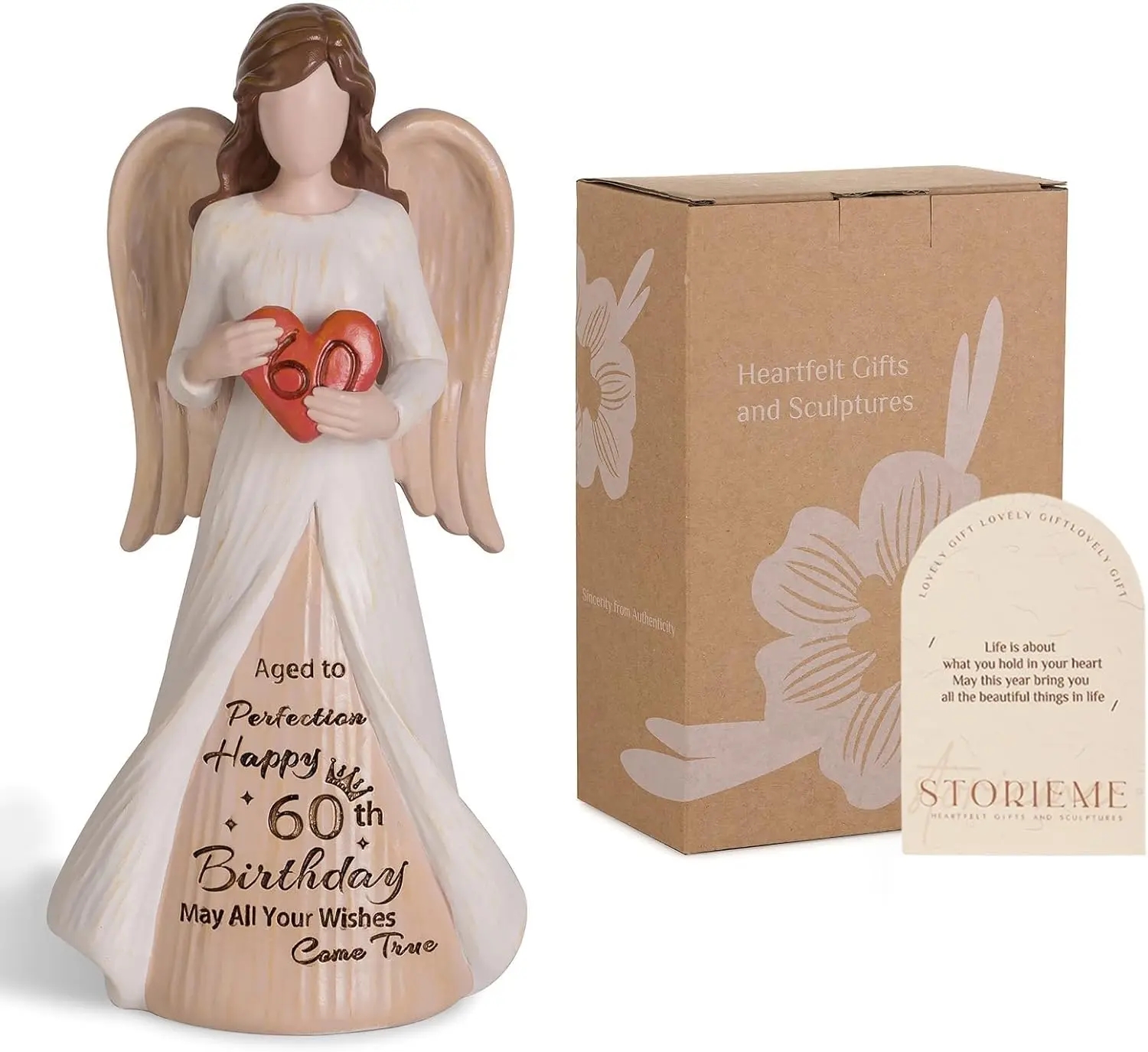 60th Birthday Gifts for Women: Happy 60 Year Old Birthday Party Angel Figurine Decorations Gift Ideas for Woman Friend Sister Mom
