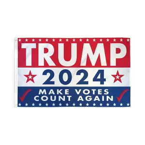 3x5ft Polyester Fabric Trump 2024 "Make Votes Count Again" Banner, Dye Sublimation Backdrop for Festive & Party Use, Home Supply