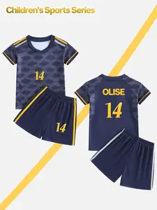 Name OLISE and Number 14 - Children's Summer Football Kit, a two-piece set including jersey & shorts, lightweight and breathable, suitable for sports and casual wear, a perfect choice for outdoor activities