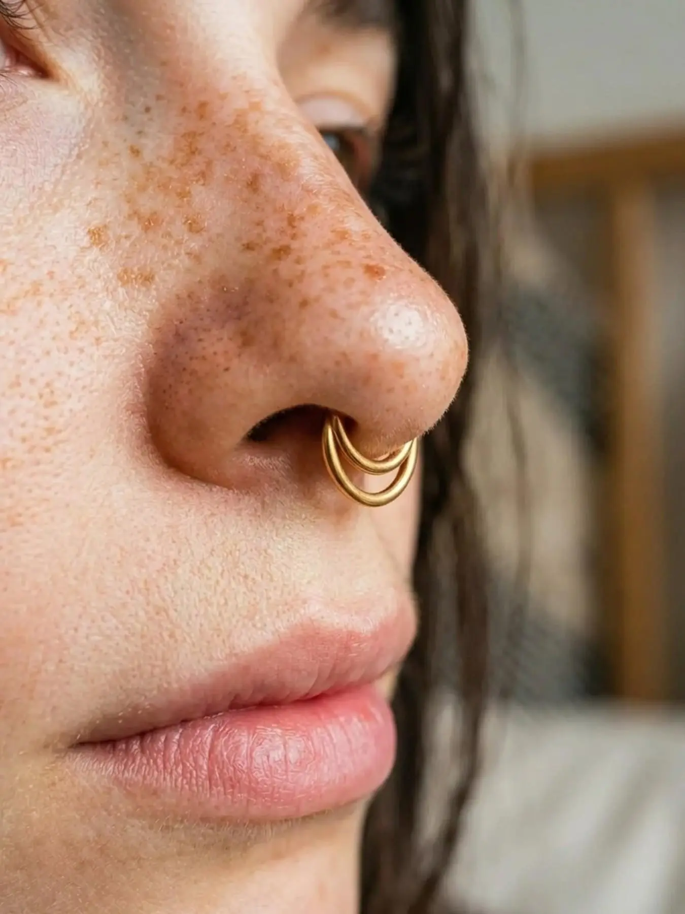 16G Septum Ring Hinged Septum Clicker Nose Ring Septum Piercing Hinged Piercing Hoop Fashion Body Jewelry