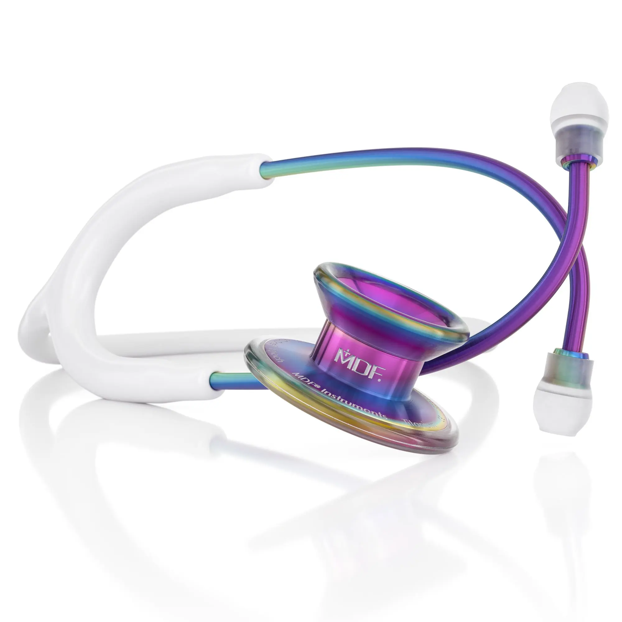MD One® Epoch® Titanium Adult Stethoscope - White/Kaleidoscope