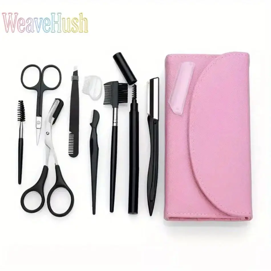 8-Piece Eyebrow Trimming Kit, Premium Stainless Steel Eyebrow Shaping Tools with Combs & Tweezers, Professional Grooming Set for Beginners & Makeup Lovers, Complete Portable Eyebrow Styling & Shaping Kit for Daily Beauty Use