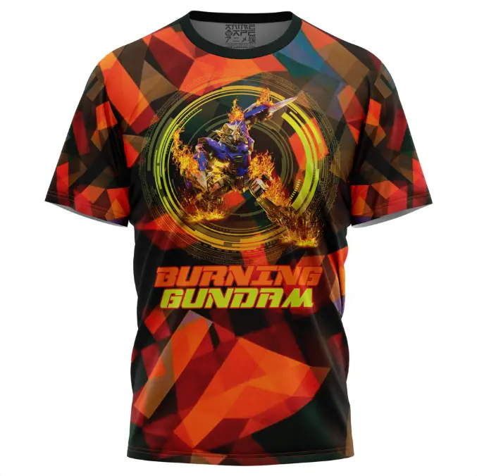 AnimeDwarf Burning Gundam T-Shirt All-Over Print