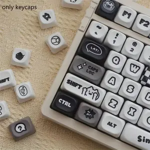 Liu Fei Digital131 Key Customizable Kitty and Puppy Keycaps - MOA Height, PBT Material, Suitable for 61/68/75/87/98/100 Keyboards