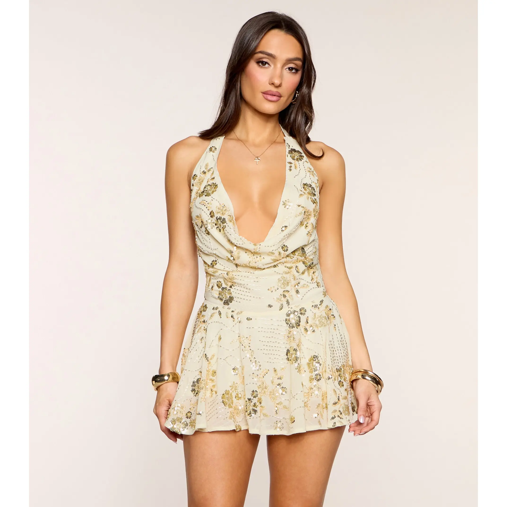 Birthday Behavior Sequin Halter Romper