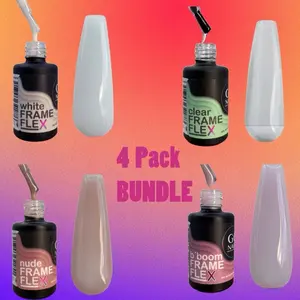 Gc Nails Flex Gel 4 Pack Bundle- Structure Gel in Brush Presentation