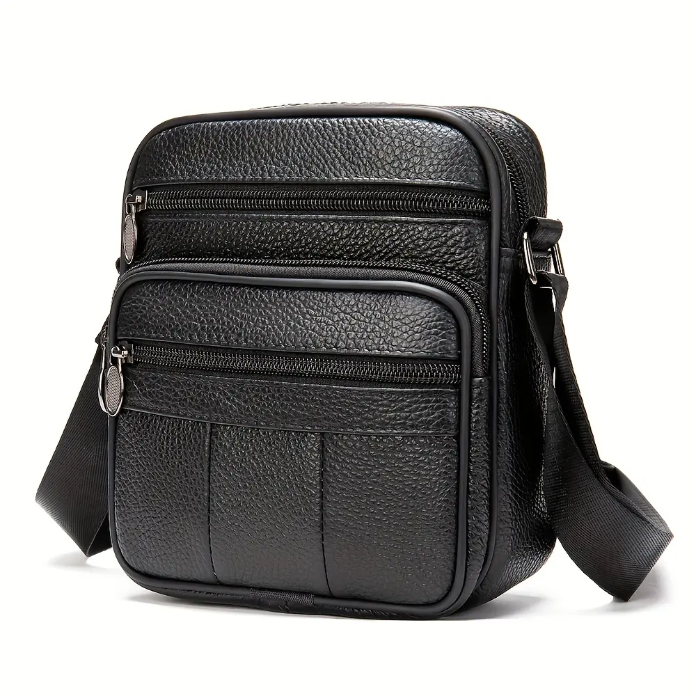 Men's shoulder crossbody bag large capacity multifunctional business genuine leather bag casual crossbody bag
