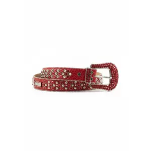 B.B. Simon Crystal Belt RED