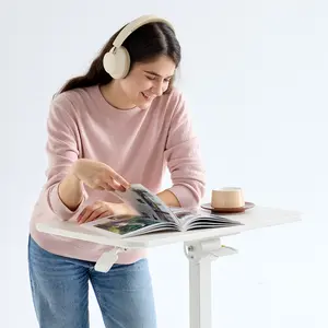MUSSO D7 Ergonomic Mobile Desk – Height Adjustable Rolling Laptop Desk with Tilting Desktop for Remote Work, Bed & Couch-C