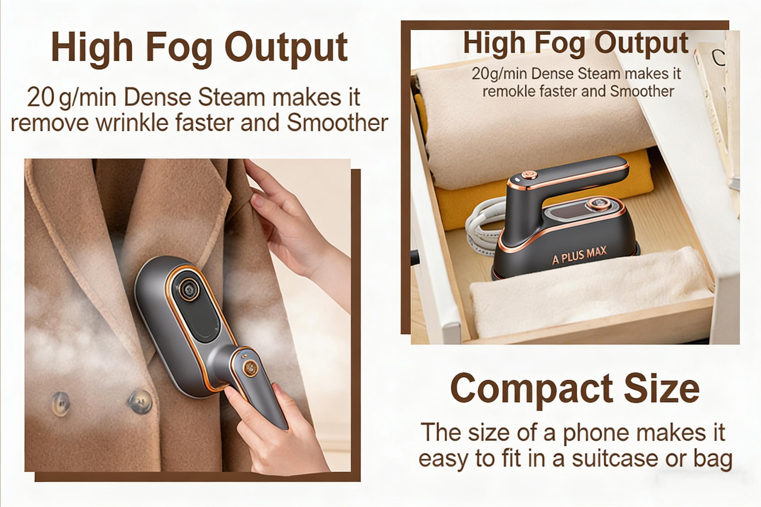 A PLUS MAX 2-in-1 Steam Iron & Clothes Steamer - Handheld Portable Garment Wrinkle Remover, Fast Heat-Up, Large Soleplate, 150ml Water Tank - Lightweight for Home, Travel, Christmas gifts New Year's gift A PLUS MAX 2-in-1 Steam Iron & Clothes Steamer - Handheld Portable Garment Wrinkle Remover, Fast Heat-Up, Large Soleplate, 150ml Water Tank - Lightweight for Home, Travel, Christmas gifts New Year's gift