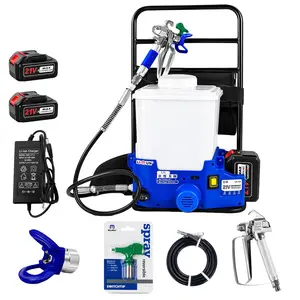 Backpack Cordless Airless Paint Sprayer, 21V Battery Powered with 2×6.0Ah Batteries, 2.5 L/Min High Pressure, 6-Speed Adjustable, 1.6 Gallon Tank, Easy Clean, Smooth Even Finish for Professional Painters & Contractors