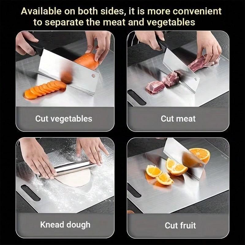 TAIMASI No Mold Cutting Board - Premium 2025 Stainless Steel Double-Sided Chopping Board | Food-Gra-De For Kitchen & Restaurant Use, Perfect For Upcoming US Holidays (Thanksgiving Nov 27, Black Fri-Day Nov 28, Christmas Dec 25) | Durable