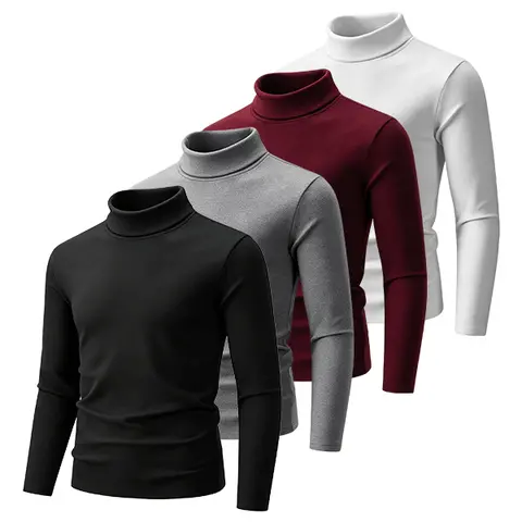 4pcs Men'S Thermal Underwear Set - Fleece-Lined, Thickened Half-Neck Long Sleeve T-Shirts for Fall/Winter, Ideal for Outdoor Activities, Sports, and Casual Wear, Outdoor Clothing | Sporty Underwear | Stretchy Fabric value pack men winter base layer commut