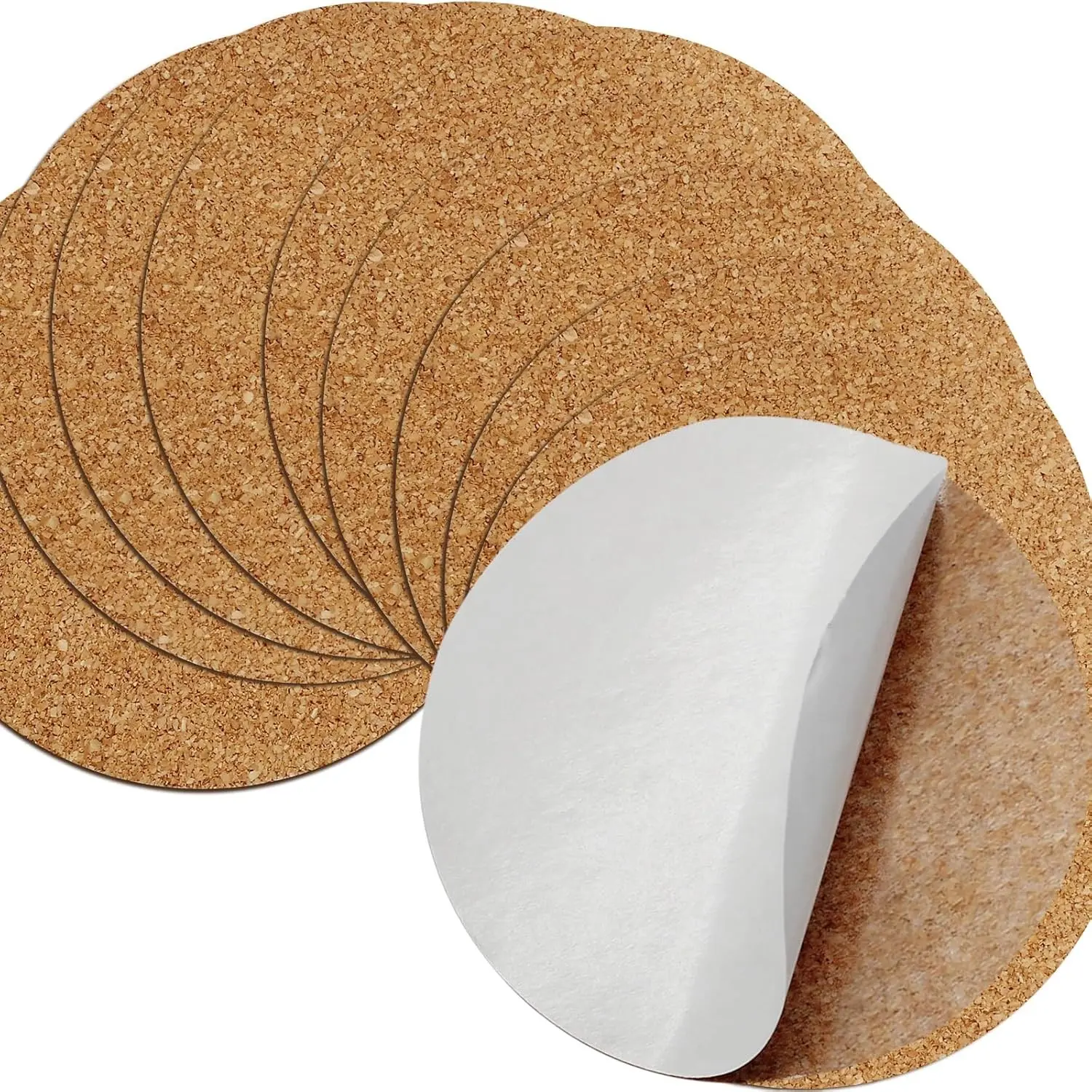 100 PCS 3" Self Adhesive Round Cork Sheets Cork Coaster Bottoms Backing with Strong Adhesive for DIY Crafts