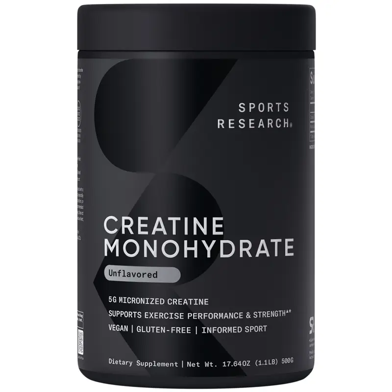 Sports Research Creatine Monohydrate - 5 g Micronized Powder Per Scoop - Informed Sport Tested for Banned Substances - 100 Servings