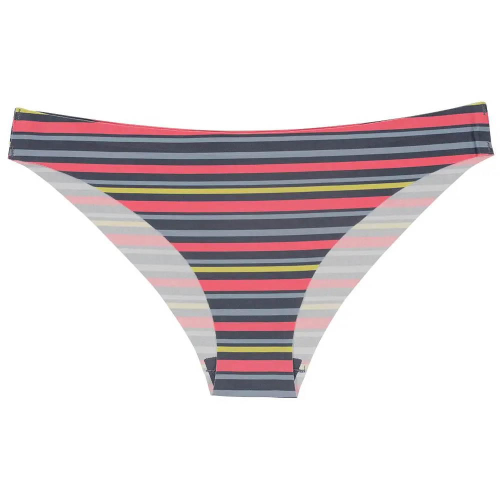 Striped No Show Laser Cut Thin Side Bikini