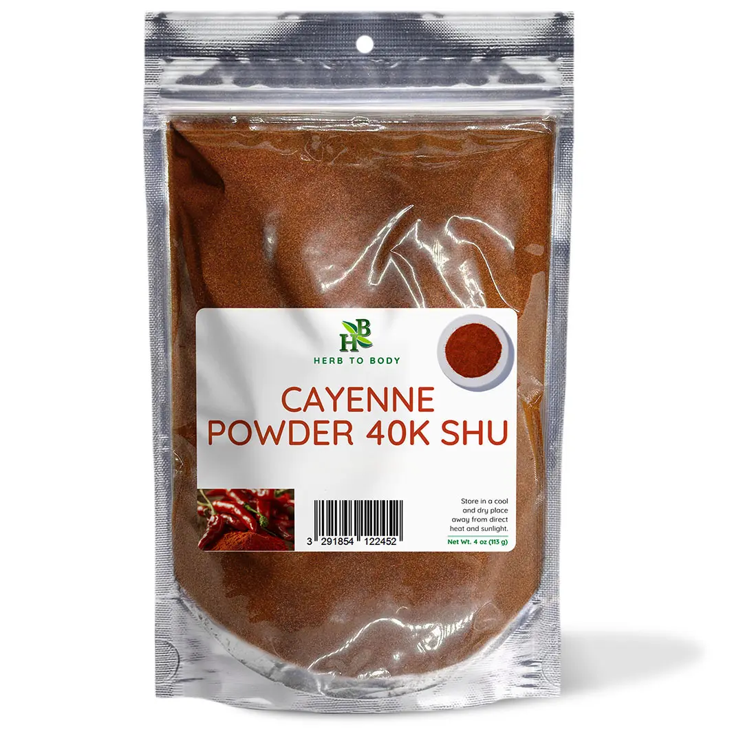Cayenne Spicy Powder 40k SHU - 4oz (113 G) | Premium Hot Cayenne Pepper for Cooking, Sauces & Seasoning | Bold Heat, Vibrant Color, Pure Capsicum annuum Spice | Herb To Body