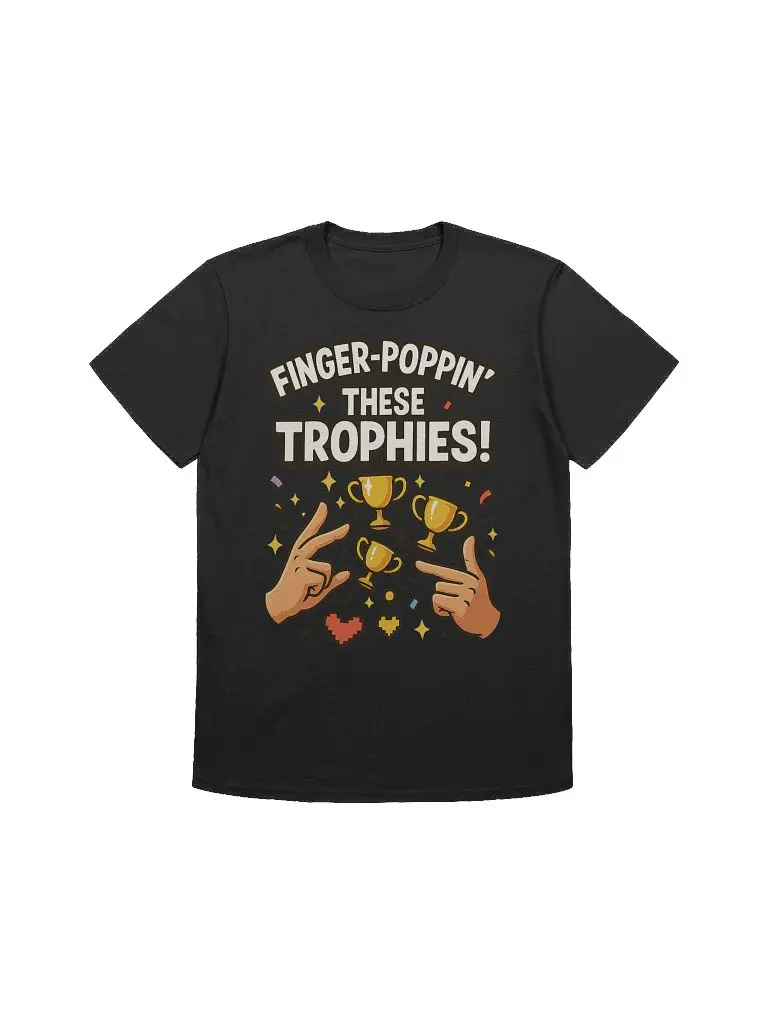 Finger-Poppin’ These Trophies – Funny PlayStation Gamer Achievement T-Shirt