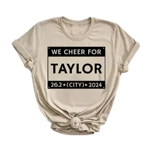 We cheer for Taylor 26.2 (city) 2024 t-shirt, S-5XL,Personalized Running t-shirt, Gift for Runner t-shirt, Boston Marathon t-shirt, Run Boston, Boston qualifier 2024, Marathon runner gift, marathon runner t-shirt Cotton girlfriend clothes