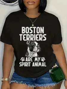 100% Cotton Unisex Boston Terriers are my Spirit Animal Boston Terrier T-Shirt