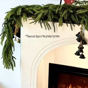 Norfolk Pine Greenery Garland 6FT Artificial Winter Garland for Mantel Staircase Door & Wall Decor Indoor Outdoor Home Holiday Decoration 1/2/4 Pack Easy to Shape Premium  Realistic Look Lightweight Flexible - Set Ornaments