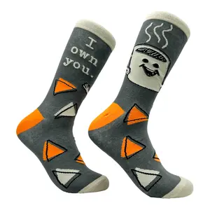 Men's I Own You Coffee Socks Funny Caffeine Addict Novelty Footwear Funny Graphic Socks Comfortable Fitted Spandex Cotton