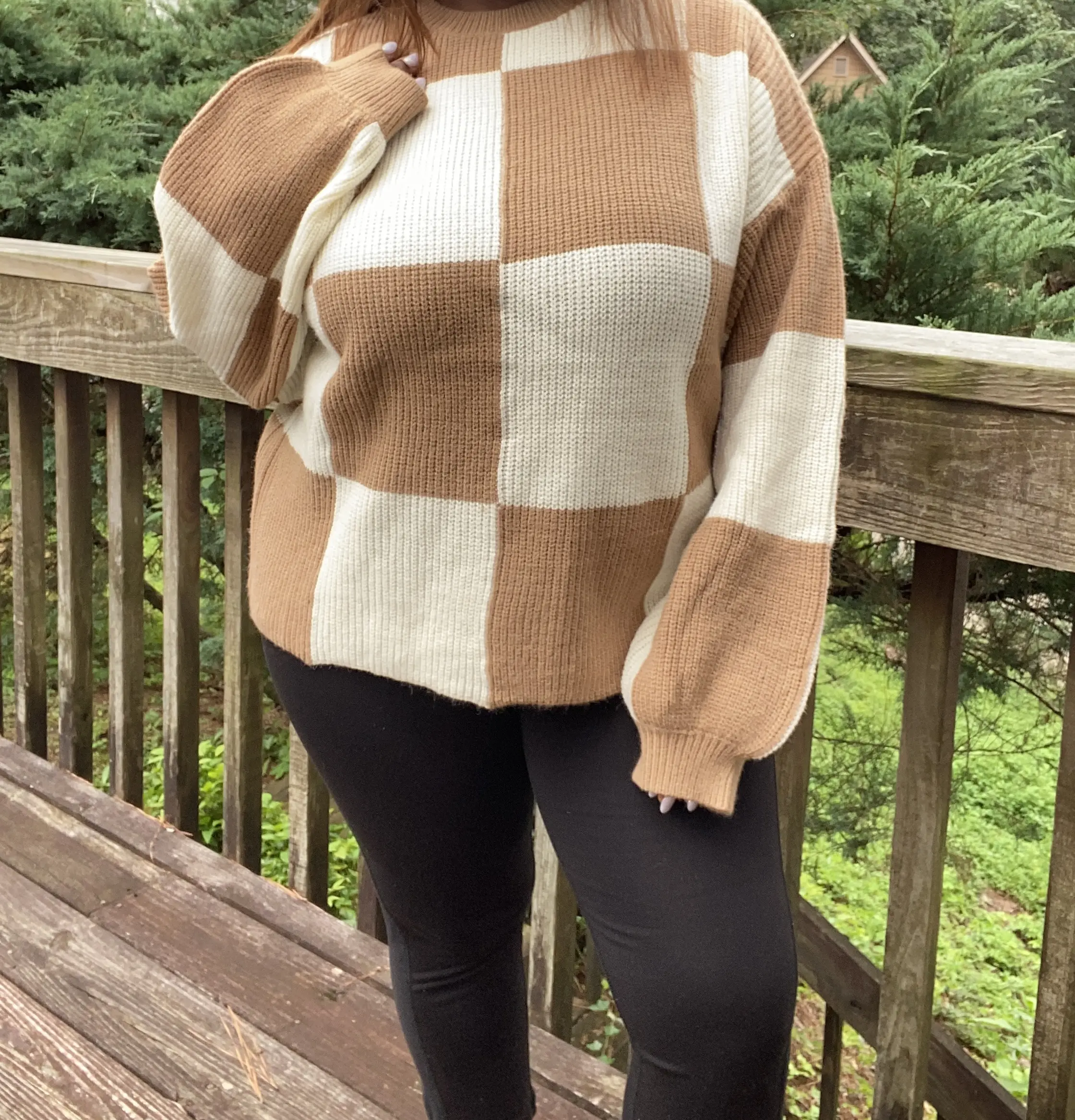 The Eleanor  Oversized Checkerboard Sweater