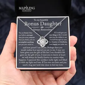 To My Beautiful Bonus Daughter Necklace, Gift for Bonus Daughter, Step Daughter, Xmas & Birthday NL047