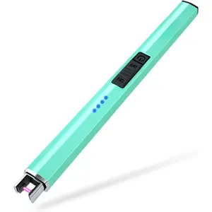 Teal Blue USB Rechargeable Arc Plasma Lighter| Flameless Windproof Electric Candle Lighter with Multi-Safety Protection