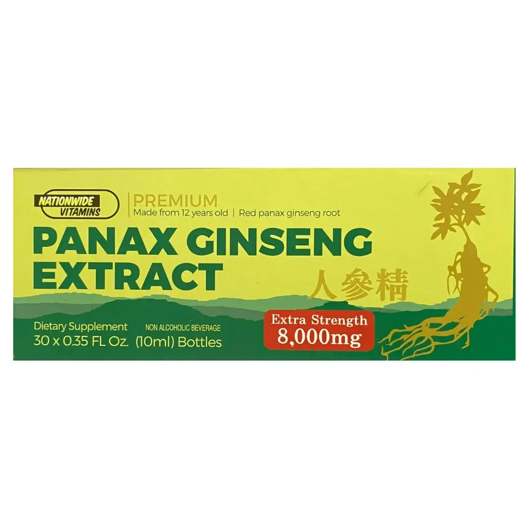 Premium Panax Ginseng Root Extract Extra Strength 0.33 FL Oz (Pack of 30)