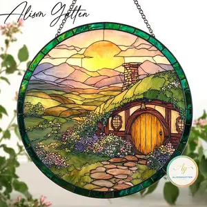 Lord of the Rings Stained Glass Suncatcher, LOTR Stained Glass Window Hanging