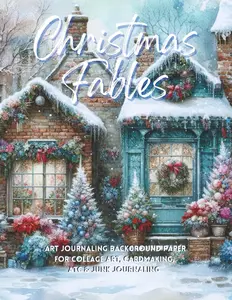 Christmas Fables - Art Collage Journaling And Cardmaking Background Paper: Mixed Media Backdrop For Scrapbooking And Christmas Papercrafts