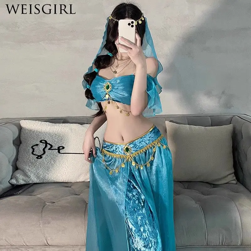 Green 4 piece set [headband+top+skirt+in